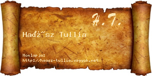 Haász Tullia névjegykártya